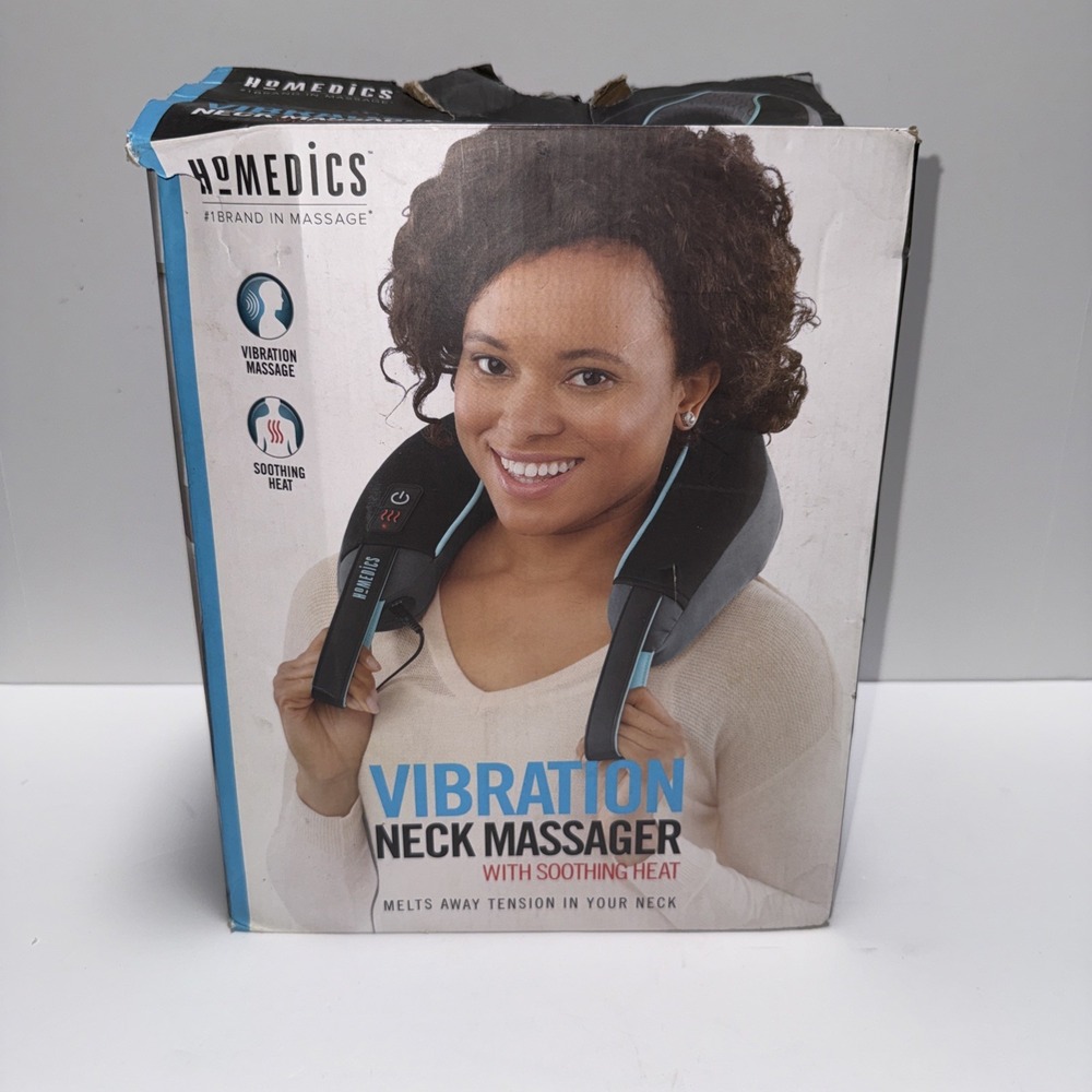 NEW HoMedics Vibration Neck Massager With Soothing Heat NMSQ-216HA-2 Open Box